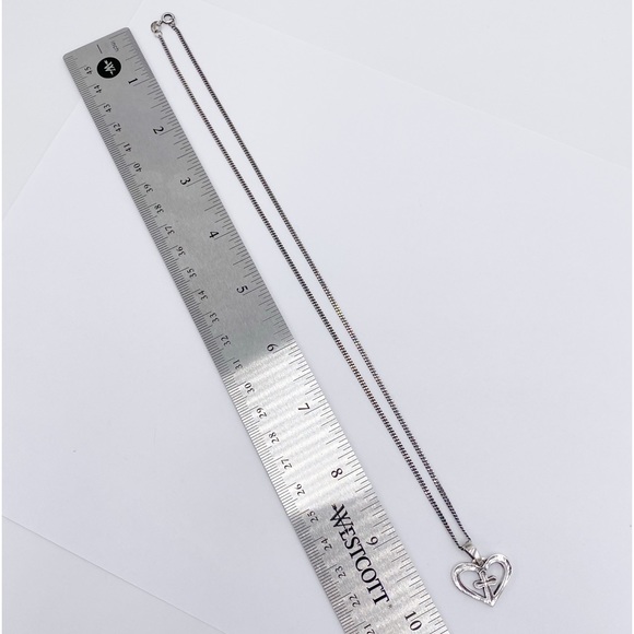 Jeep Collins Sterling Silver Heart Cross Pendant Necklace - Picture 8 of 10